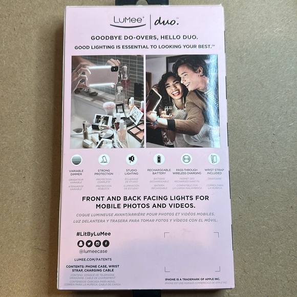 LuMee duo INSTAFAME Lighted Sparkly Case iPhone Xs Max - Picture 3 of 6